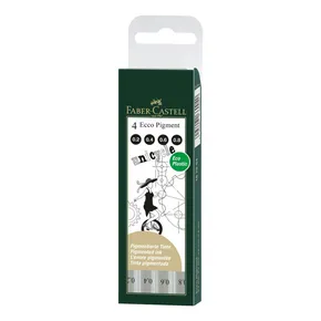 Ecco Pigment Marker Set 4er-Set (0.2, 0.4, 0.6, 0.8), schwarz Faber-Castell (167004)